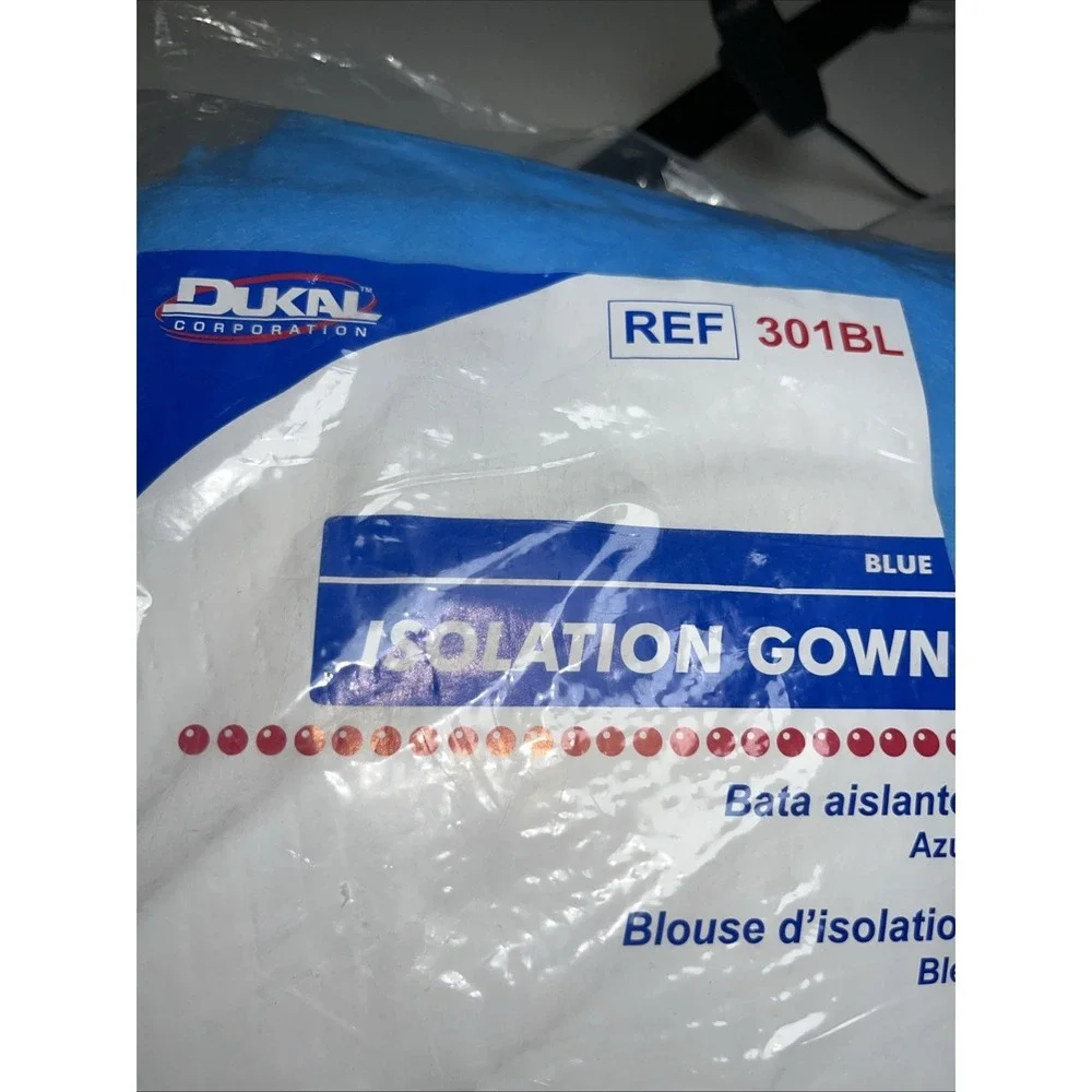 Dukal 301BL‎ Isolation Gowns Universal Blue 10 Count Bag